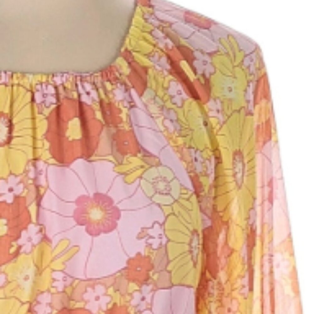 Steve Madden Women's" Retro Cadi" Open Back Mini Dress In Pink Multi - X-Small - Picture 2 of 12